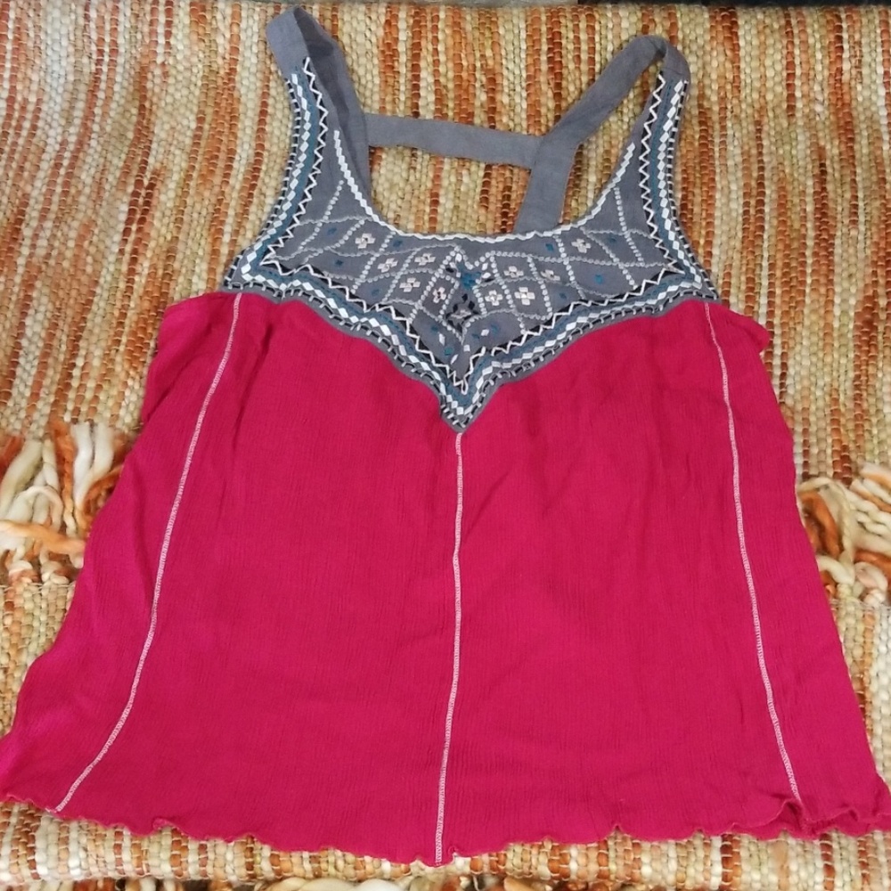 Maurices plus size 2 2x beaded flowy tank shirt